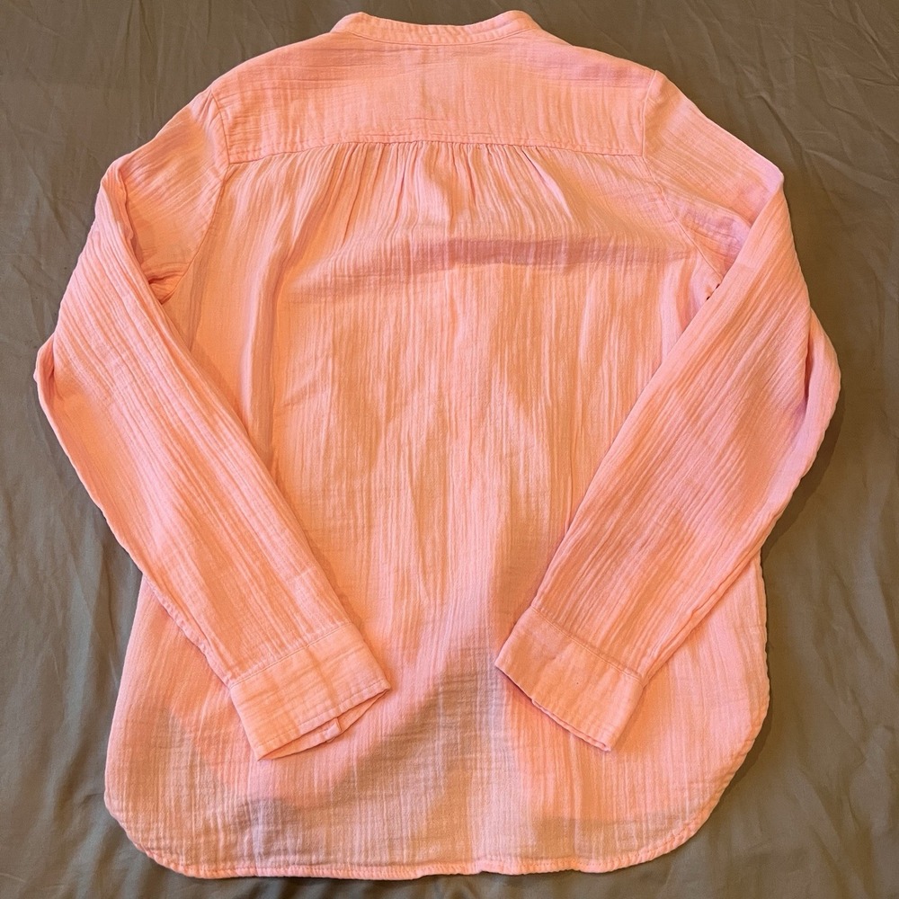 GAP Pink Cotton Crinkle Gauze Button Down Shirt Medium Tall 591950-00-1 - Picture 9 of 9